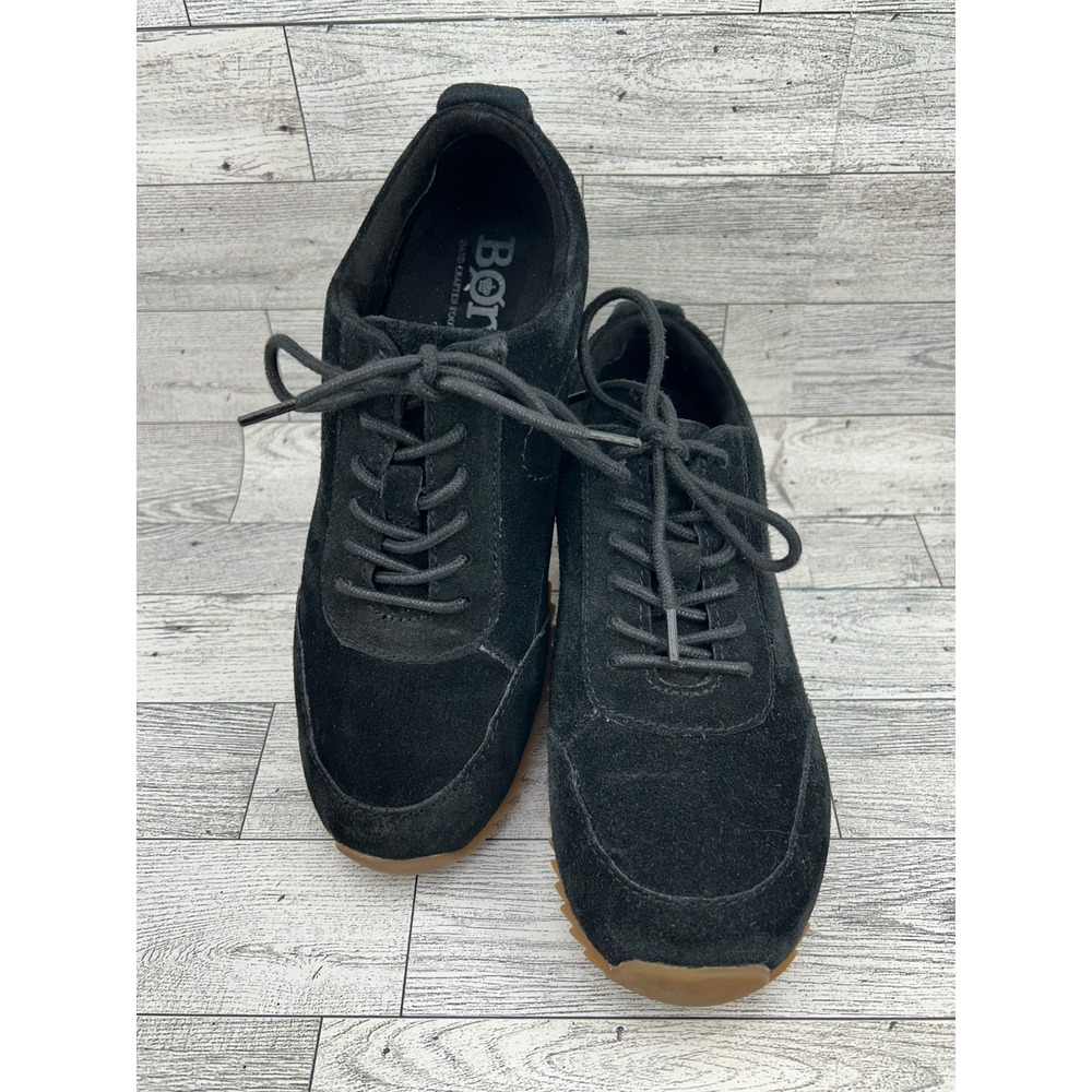 Born Black Suede Leather Sneakers Low Top‎ Gum Sole BR0043309 Women Sz 7.5M